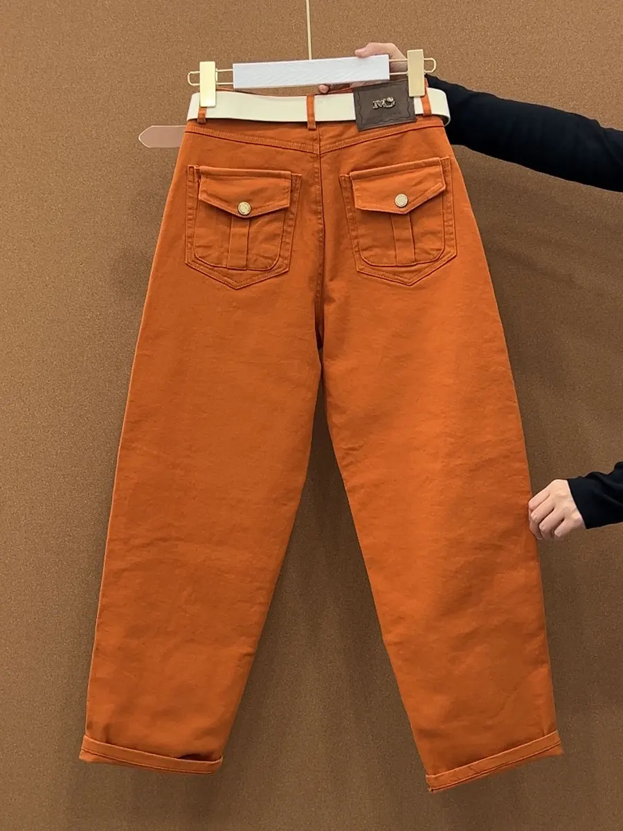 

Джинсы Waed Denim: повседневные женские брюки-клеш с эффектом подтяжки бедер, свободные, широкие, длинные (94 см)