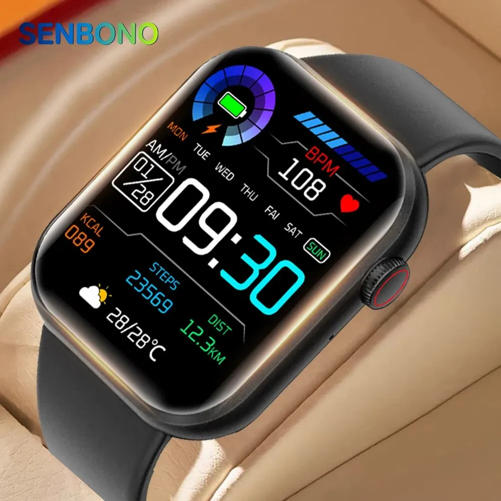 SENBONO 2023 Life3 Men Women Smartwatch Bluetooth Call Sport Fitness Tracker Waterproof Smart Watch Men for IOS Android+BOX