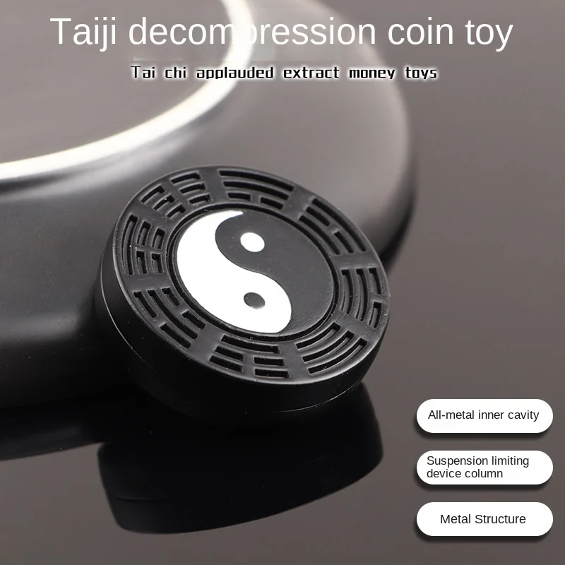 EDC Taiji Hand Push Coin Toy Biscuit Model Hand Vent Artifact Creative Decompression Pop Coin