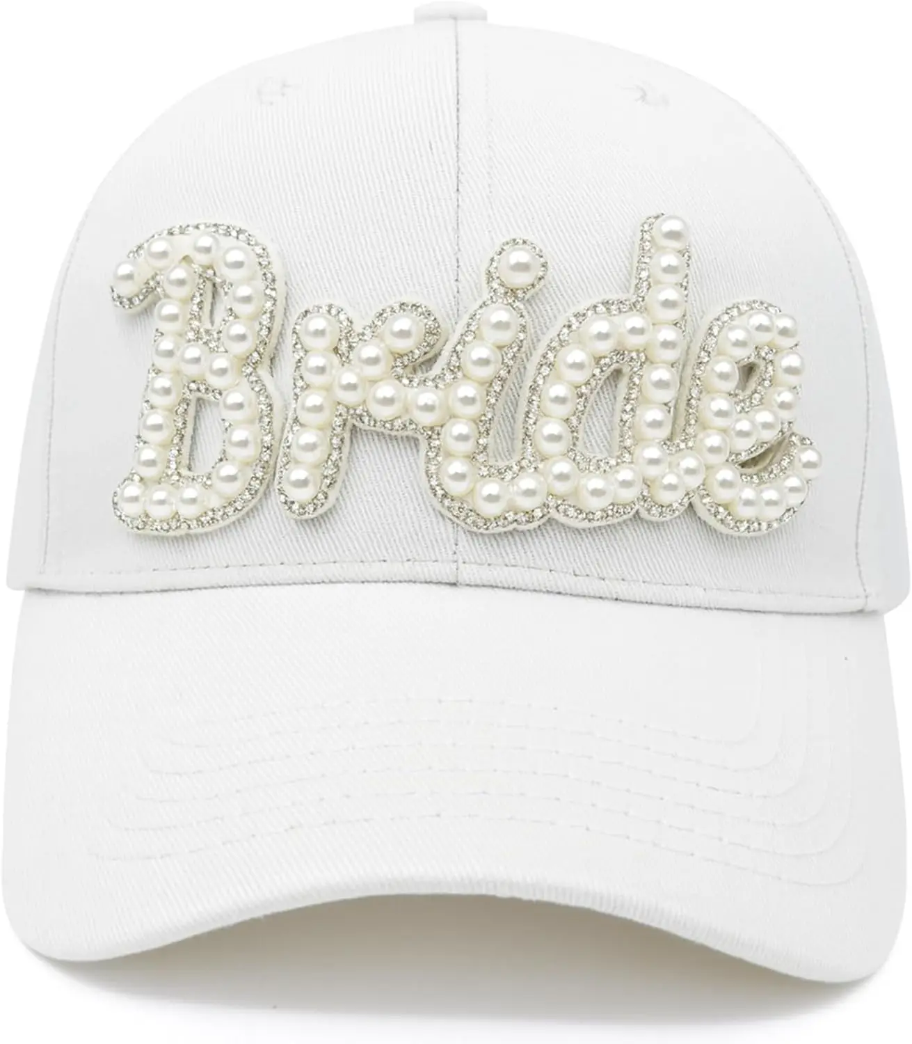 

Bride Hat White Pearl Baseball Cap Bachelorette Party supplies Bridal Shower Wedding Day Engagement Gifts Bride to Be Outfit