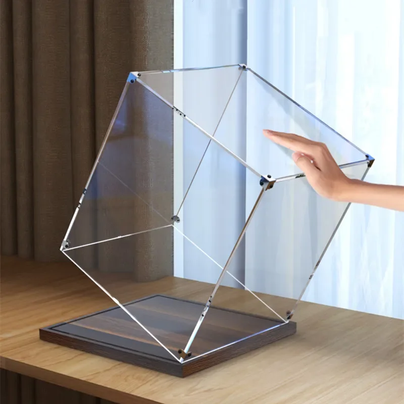 Anpassbare Vitrine aus Acryl, Aufbewahrungsbox für Actionfiguren, Baustein-Modellkoffer, transparente staubdichte Vitrine