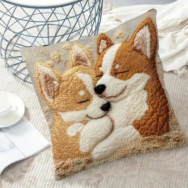 Cute Cartoon Animal Series Printed Pillowcase Soft Alpaca Puppy Cushion Cover Home Office Living Room Sofa Decoration Dust Cover
