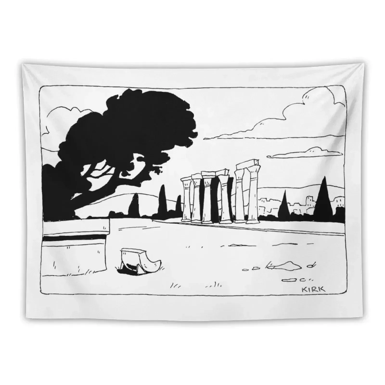 Temple of Zeus Tapestry Decorative Wall Mural Wall Hanging Wall Outdoor Decor Room Aesthetic Tapestry