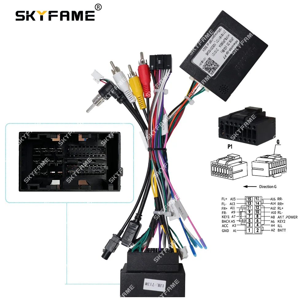 SKYFAME Car 16pin Wiring Harness Android Power Cable Adapter Canbus Box Decoder For Renegade Fiat 500X JP06.20