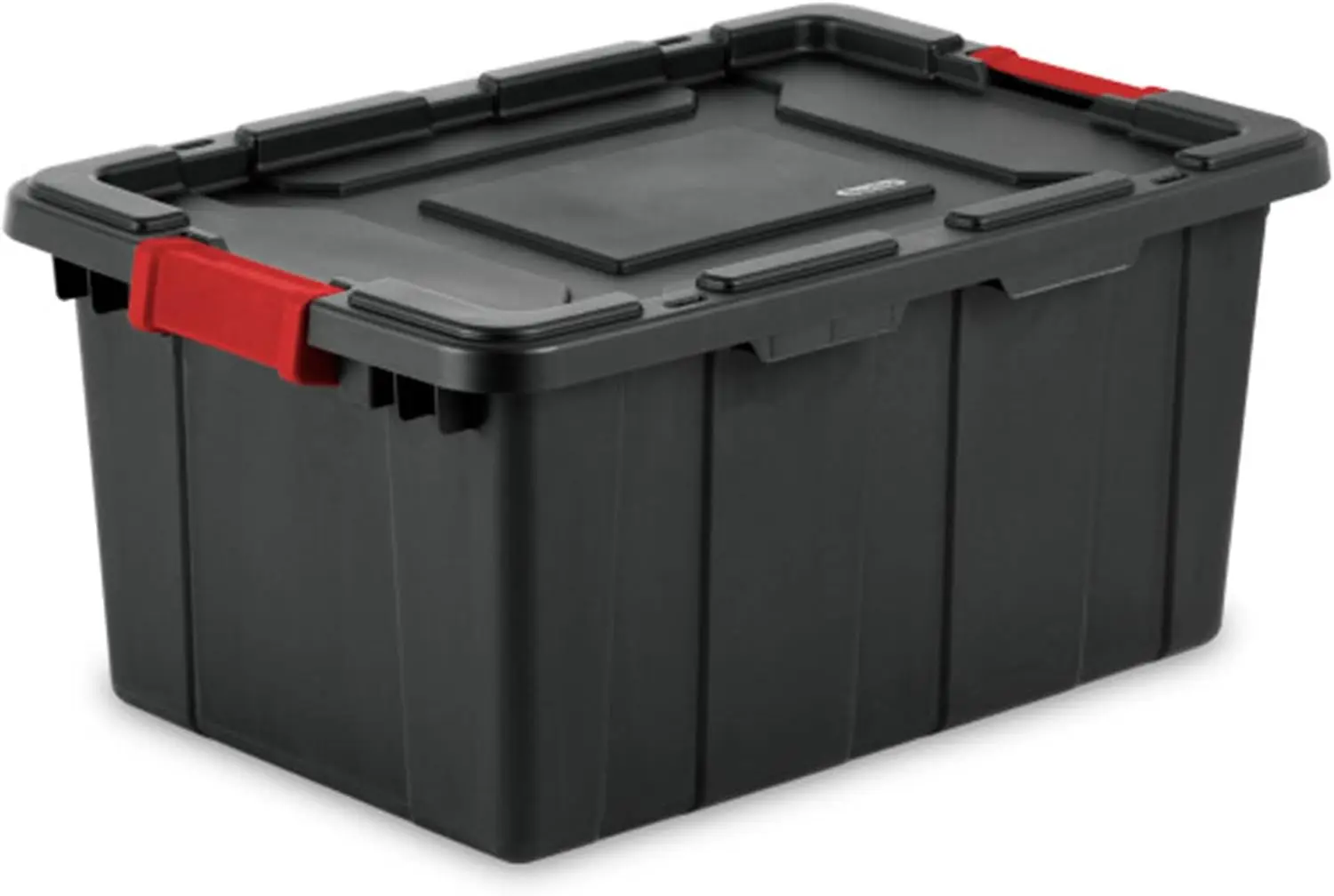 

12-Pack Industrial Tote, Plastic Storage Bins with Lids, 15 Gallon, Black - Heavy-Duty Organizing Containers for Closet,