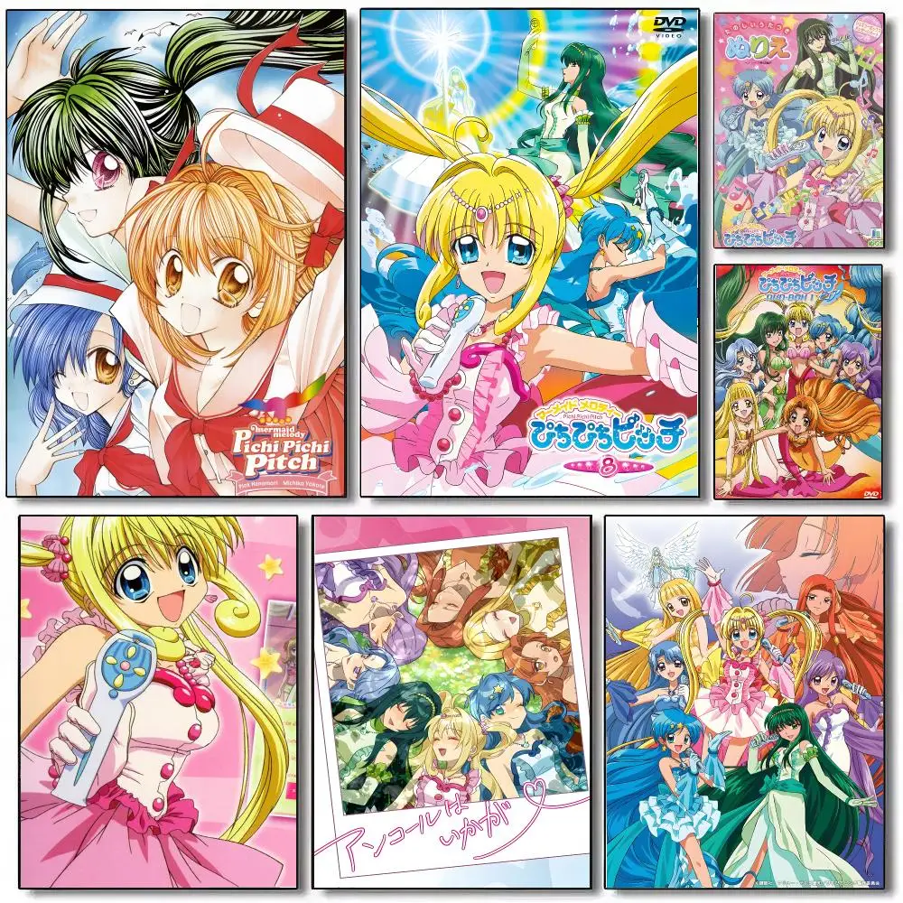 Mermaid Melody Pichi Pitch Poster Wall Art Print Art Suitable For Living Room Bedroom Bar Parlor Home Decoration Gift