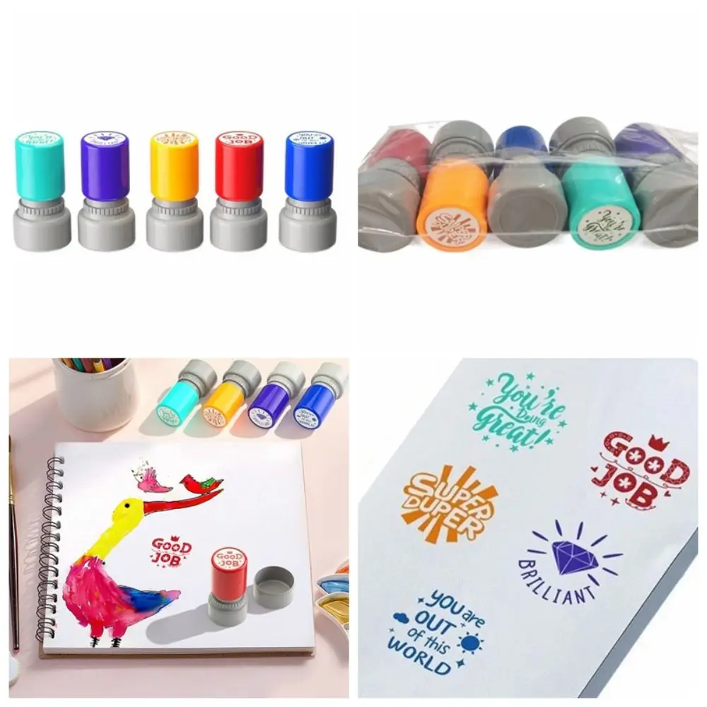 Automatic Inking Teacher's Comment Stamp English Version Incentive Educational Behavior Stamp Encouragement Colorful