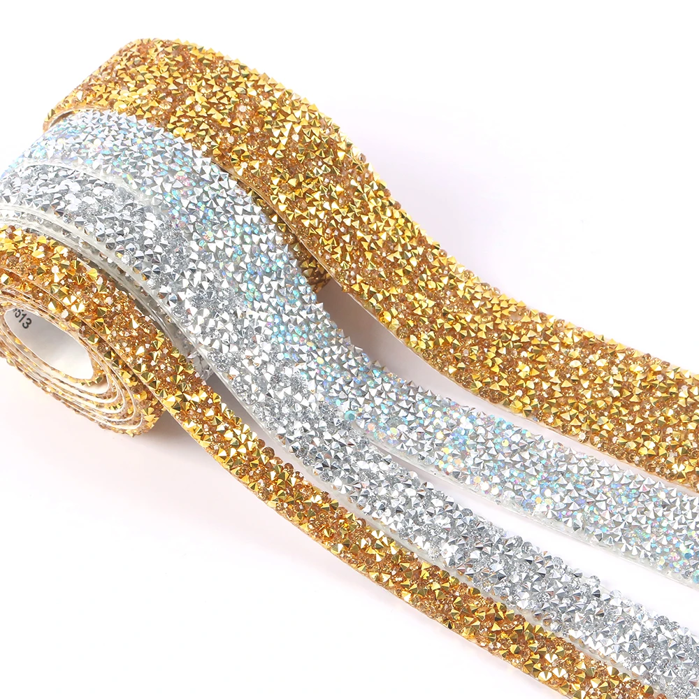 Rhinestone Chain Tape Trim Resin Diamond Belt Strip Double-sided Adhesive Self-adhesive Clothing Accessories DIY Accessories