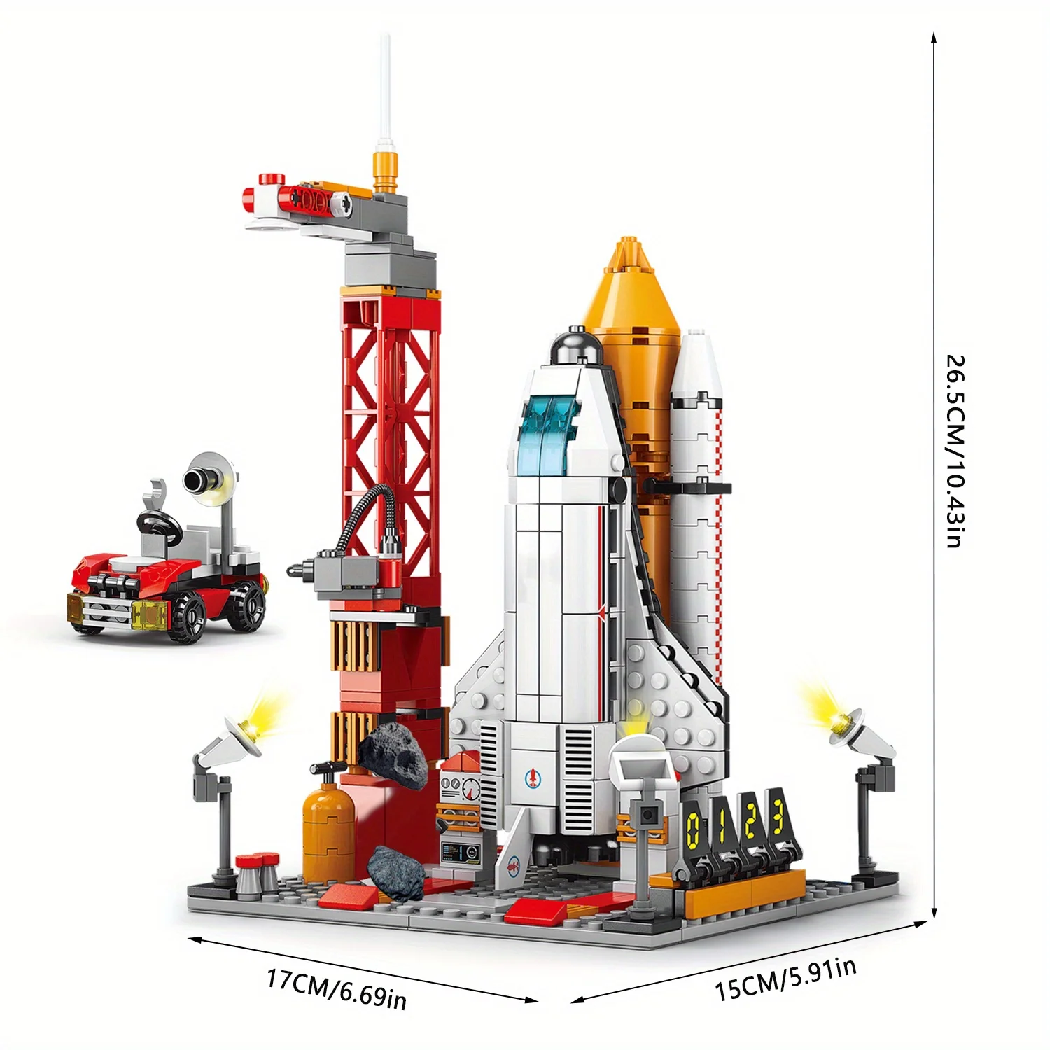 Aerospace Building Block Kit - Space Exploration Shuttle Toys with Rocket and Launcher, Blocks Gifts for Birthday and Holidays