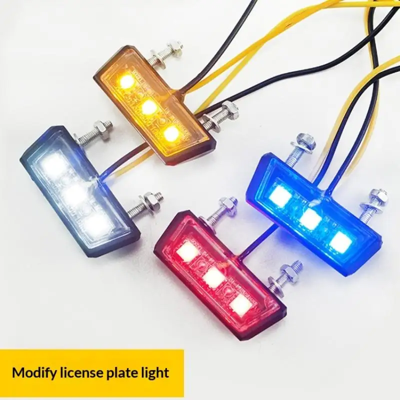 防水 12V LED オートバイナンバープレートライトリアテールライトオートバイ用オートバイナンバープレートホルダーライト