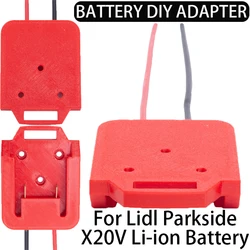 Adaptador DIY para Lidl Parkside X20V Adaptador de batería de iones de litio Conector de rendimiento 14AWG Adaptador DIY para máquinas Foy, automóviles