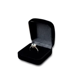 Wholesale Engagement Black Velvet Ring Box Jewelry Display Storage Foldable Case For Wedding Ring Valentine's Day Gift Organizer