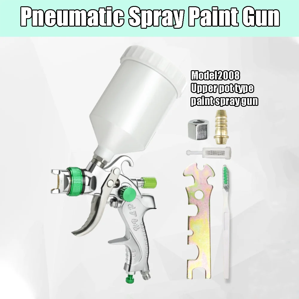 Pneumatic Spray Gun 2008HVLP For Car Sheet Metal Paint Spray Gun, Latex Paint Atomization Repair For Furniture