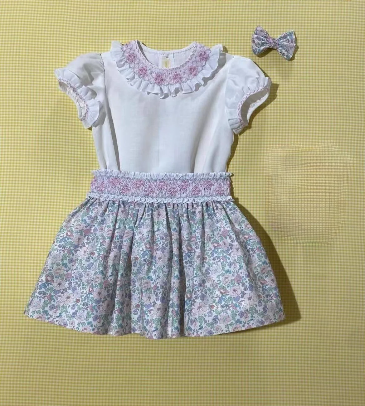 

0-12Y Baby Girl Summer Flower Handmade Embroidery Smocked Floral Vintage Turkish Princess Dress for Party Photography A232