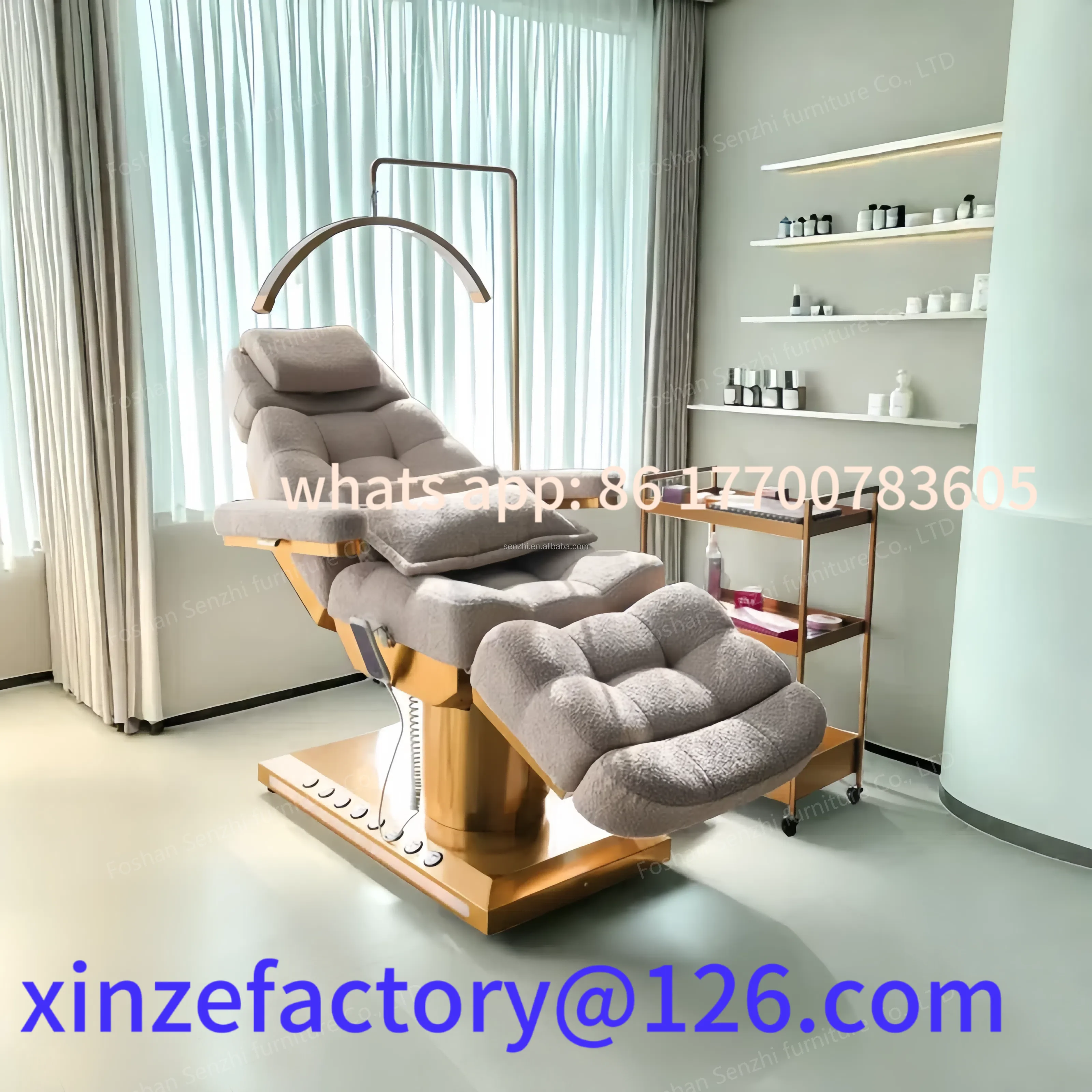 

Customizable New Electric Beauty Bed Lamb Fleece Facial Bed Beauty Massage 3 Motor Massage Table