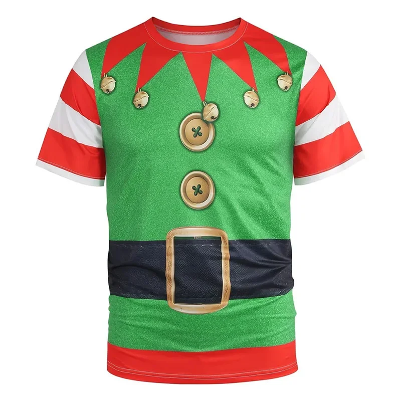 Funny Gingerbread Graphic T Shirt for Men 3D Printed Christmas Holiday Novelty Short Sleeve Crew Neck Tee Party Tops