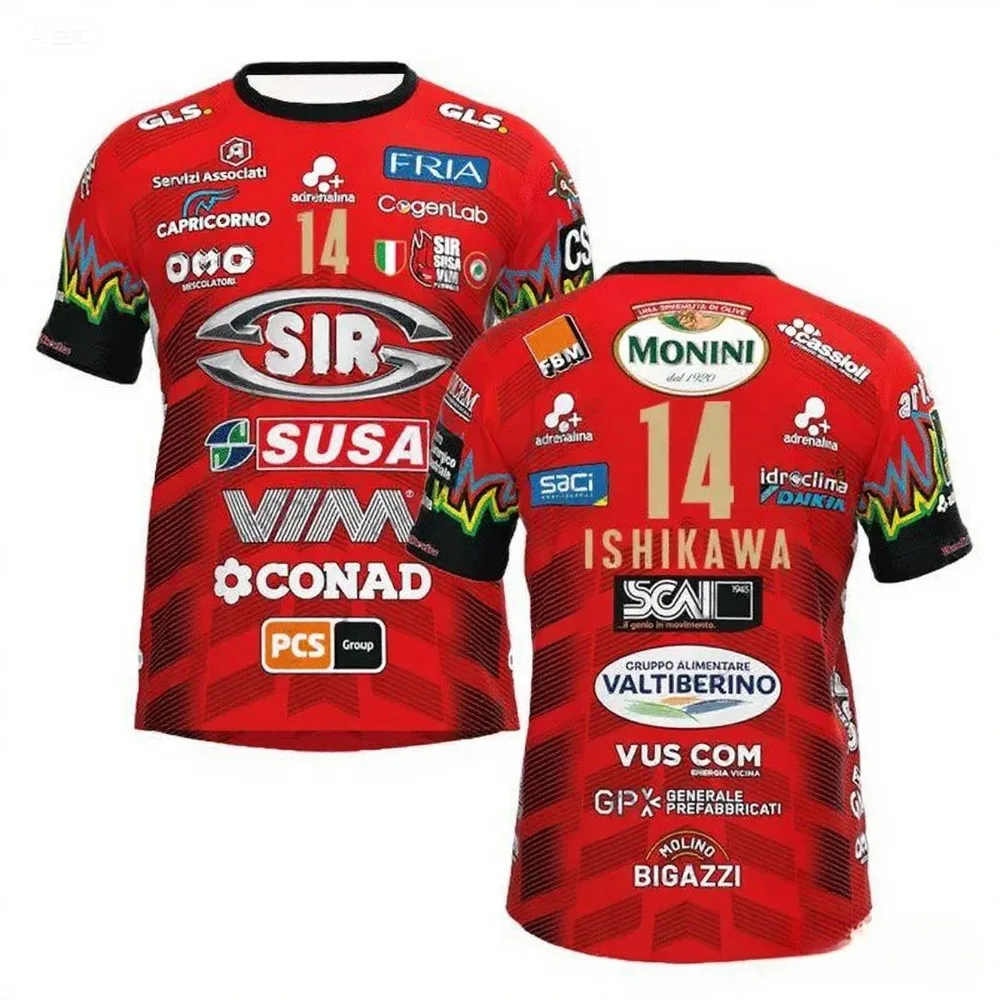 2025 No.14 Volleyball Shirt - Summer Men's Beach Essential Outdoor Sports and Leisure Breathable Large Short Sleeve T-shirt