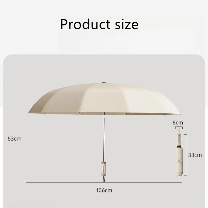 Full Automatic Portable Compact Reverse Folding Angel Ring Umbrella Large Reinforced Thickened Strong Wind-resistant Umbrella - Image 6