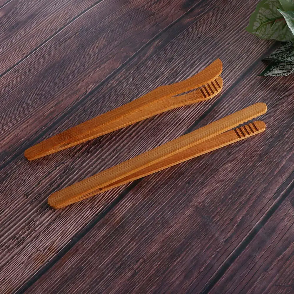 

Bacon Cheese Reusable Kitchen Clamp Bamboo Gripper Tea Tweezer Toast Clip Food Tongs