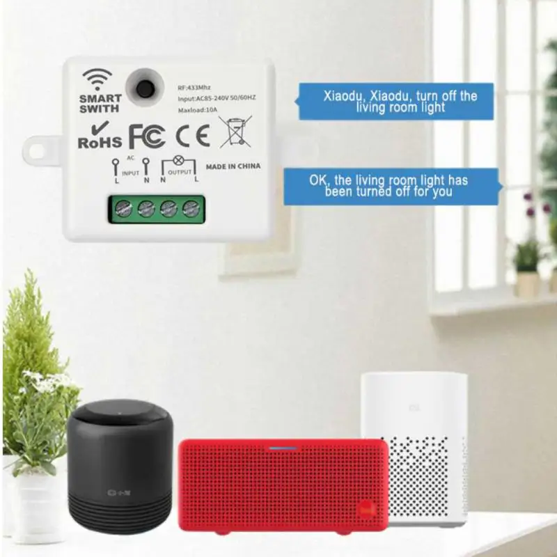 Aubess Smart Switch RF/RF433 + WiFi Dual Control Tuya Single Wire Intelligent Switch AC 220V On-off Device Smart Switches