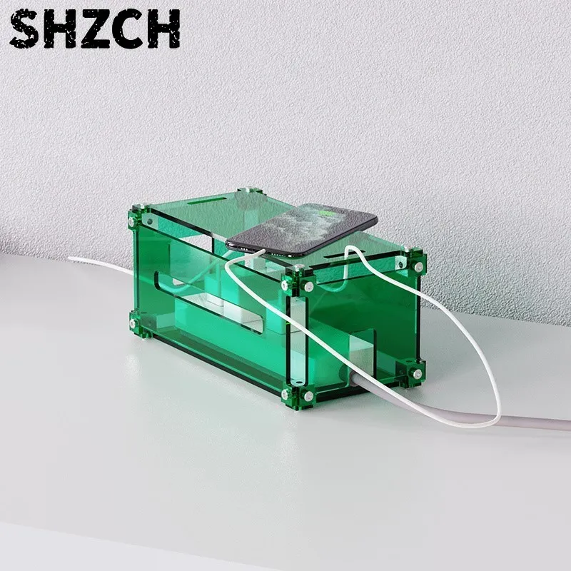 Creative Industrial Style Acrylic Socket Storage Box Power Cord Wire Storage Board Desktop DIY Extension Cord Storage Box ZI672