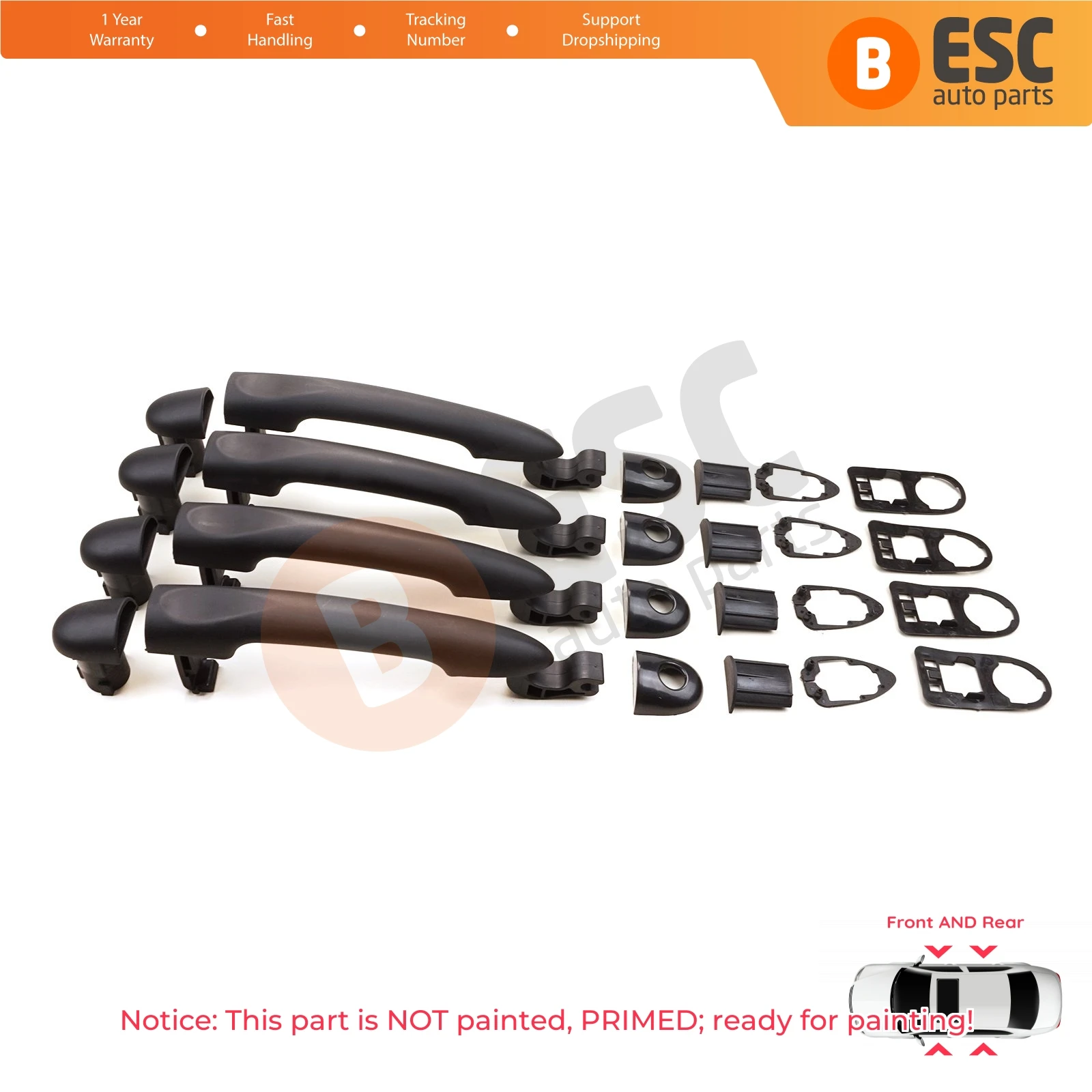 EDP1165 1 4 Pieces Car Exterior Outer Door Handle Front Rear R806B02596R For Renault Fluence Megane 3 Clio 4 Scenic 3 Captur 1