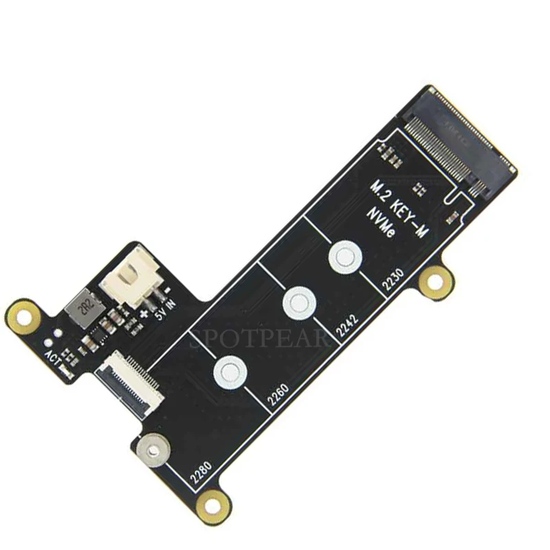 X1001 Voor Pi5 Raspberry Pi 5 Pcie Naar M.2 Nvme Ssd Adapter Board Hat X1001 2280 2242 2230