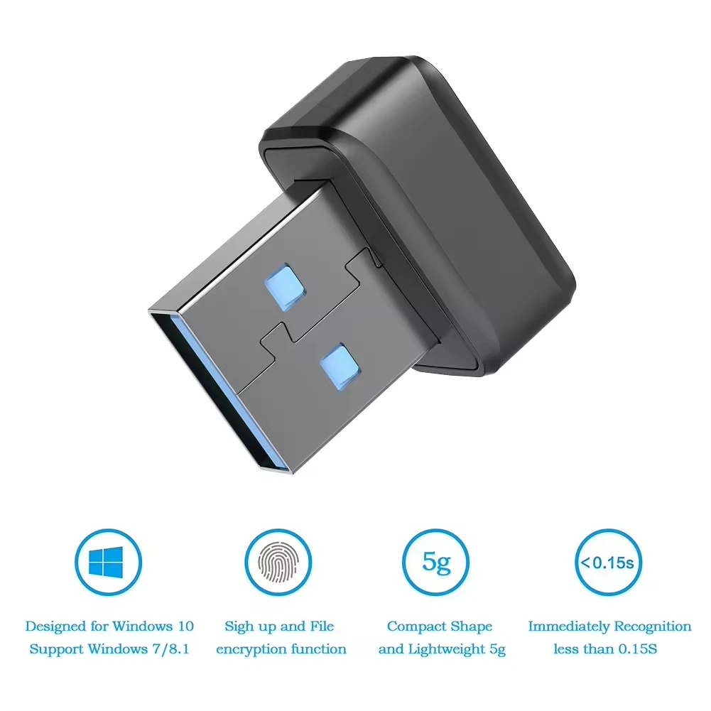 USB Fingerprint Key Reader for Windows 7/8/10/11 Hello PC Biometric Scanner Security Key Fingerprint Sensor Module Password Free