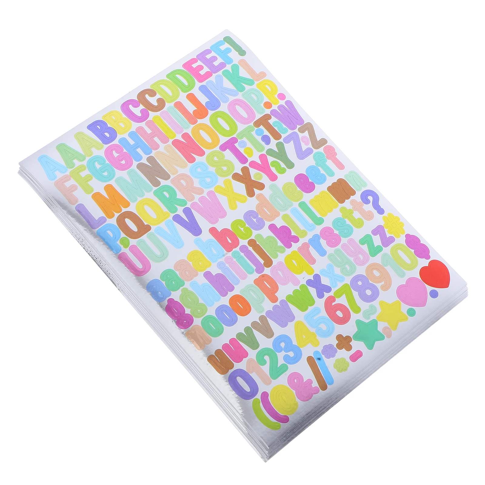 10 Pcs Alphanumeric Stickers Decors Colorful Alphabet Letter Scrapbook Vinyl Adhesive