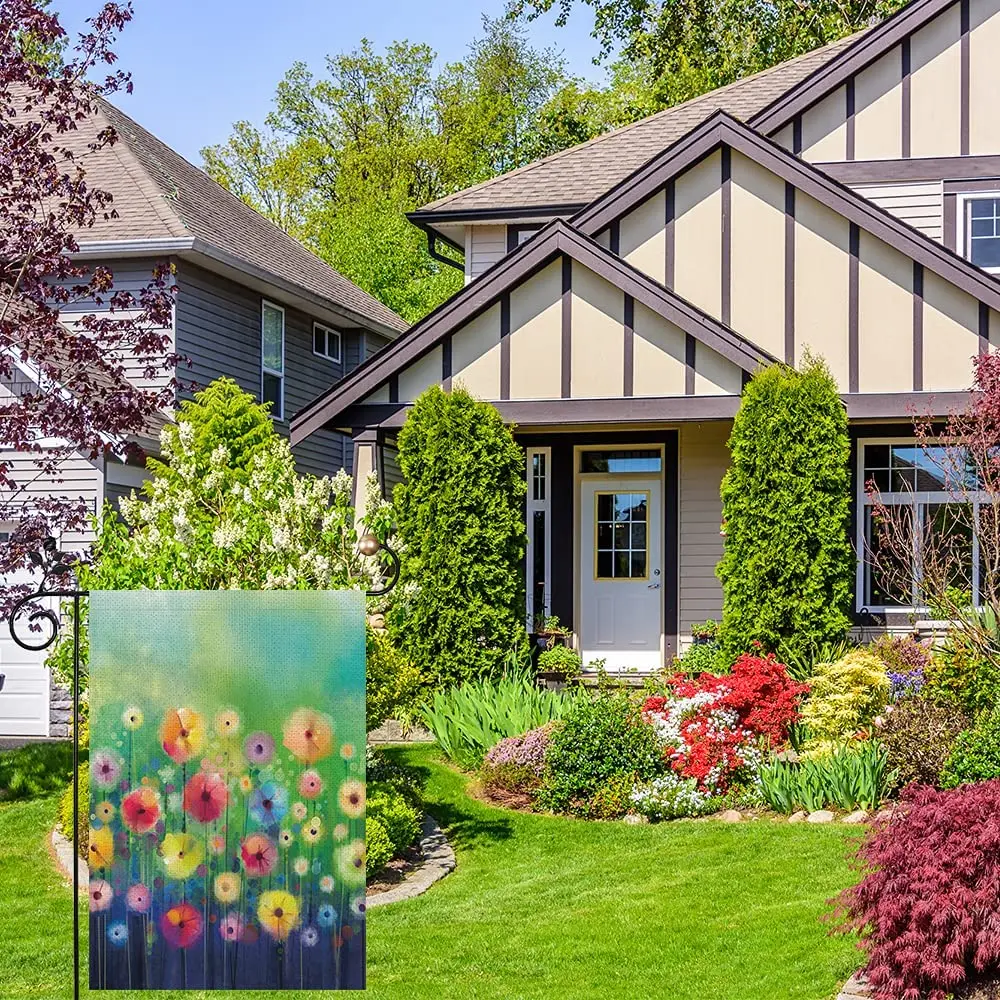 

Spring Summer Garden Flag, Seasonal Watercolor Garden Flag Double Sided, Summer Small Garden Flag Outdoor Decoration Banner for