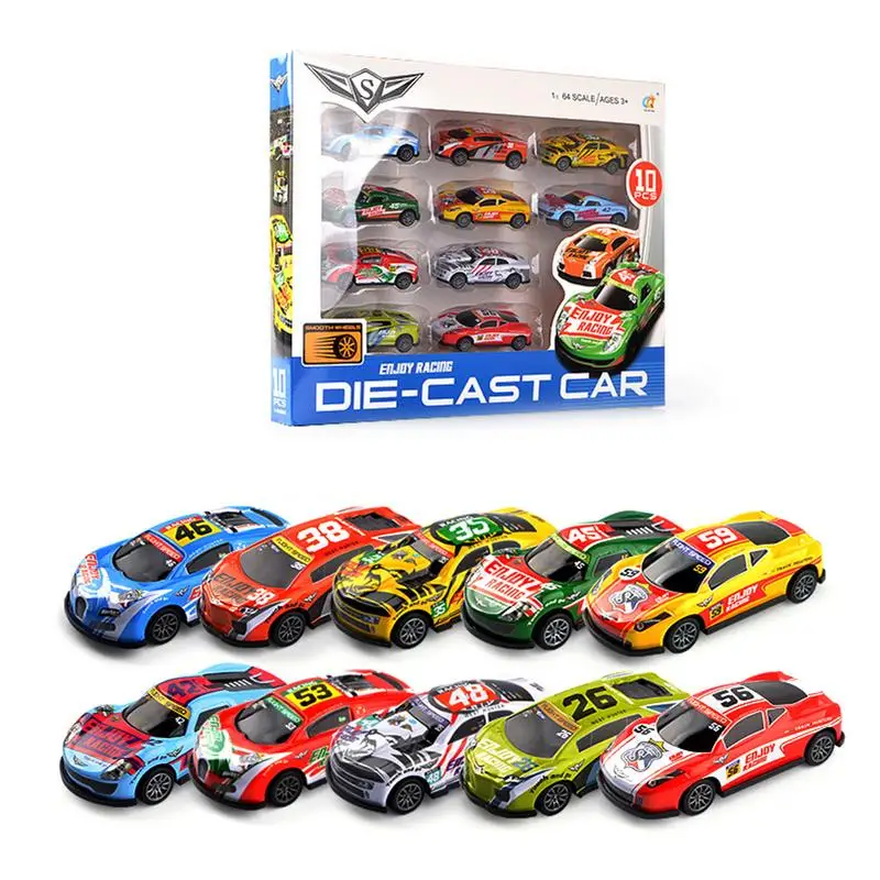 Mini Car Toys Mini Friction Powered Car Toys Mini Car Toys 3.15 pollici Metal Friction Powered Racing Cars modello di auto da corsa per