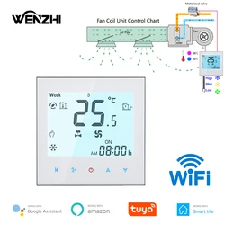 Wifi ar condicionado termostato unidade de bobina do ventilador condicionador temperatura digital controlador 220v tuya vida inteligente alexa google casa