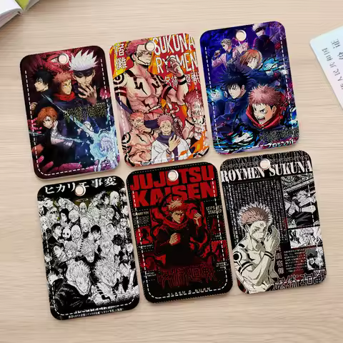 Yuji Itadori And Ryomen Sukuna Classic Movie Keychain Card Holders Keyring Bank Bus ID Credit Cards Key Ring Chains