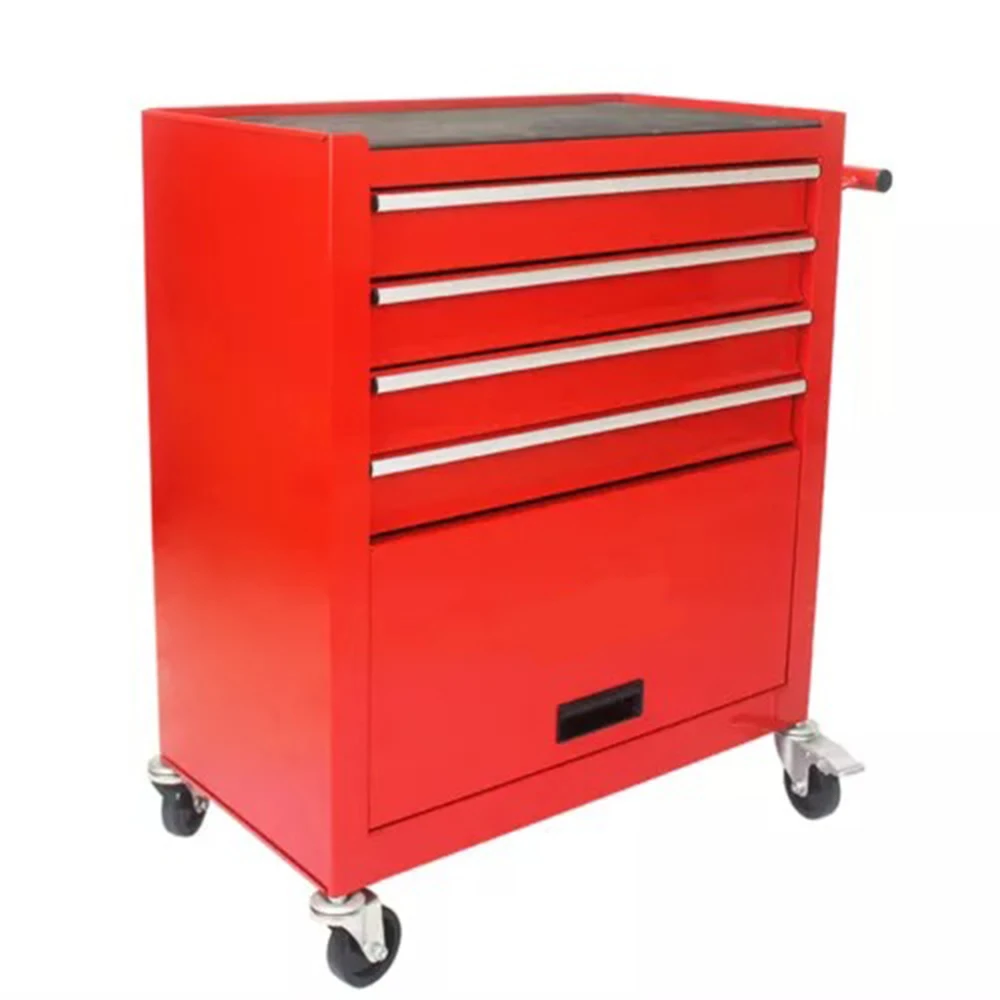 Red 4 Drawers Rolling Tool Box Cart Chest Tool Garage Storage Cabinet With Wheels