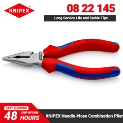 KNIPEX 08 22 145 Needle-Nose Combination Pliers 145mm Length High Leverage Joint Plier Long Service Life and Stable Tips