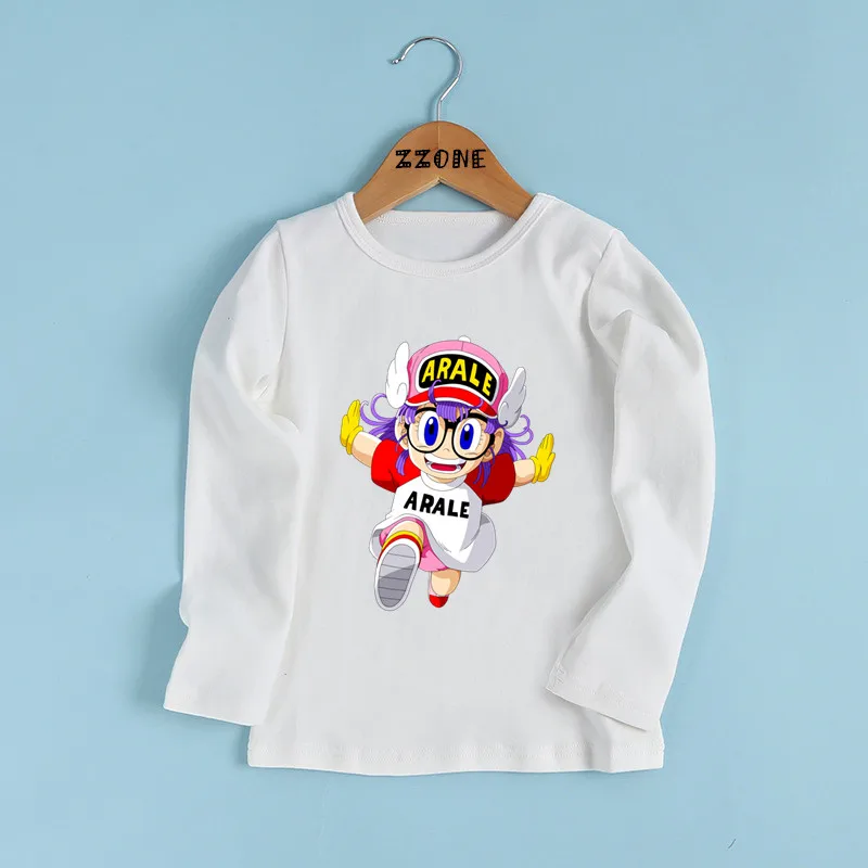 Anime Arale Dr Slump Cartoon Cute Kids T shirt Children Kawaii Funny Clothes Baby Boys and Girls Long Sleeve T-shirt,LKP5476