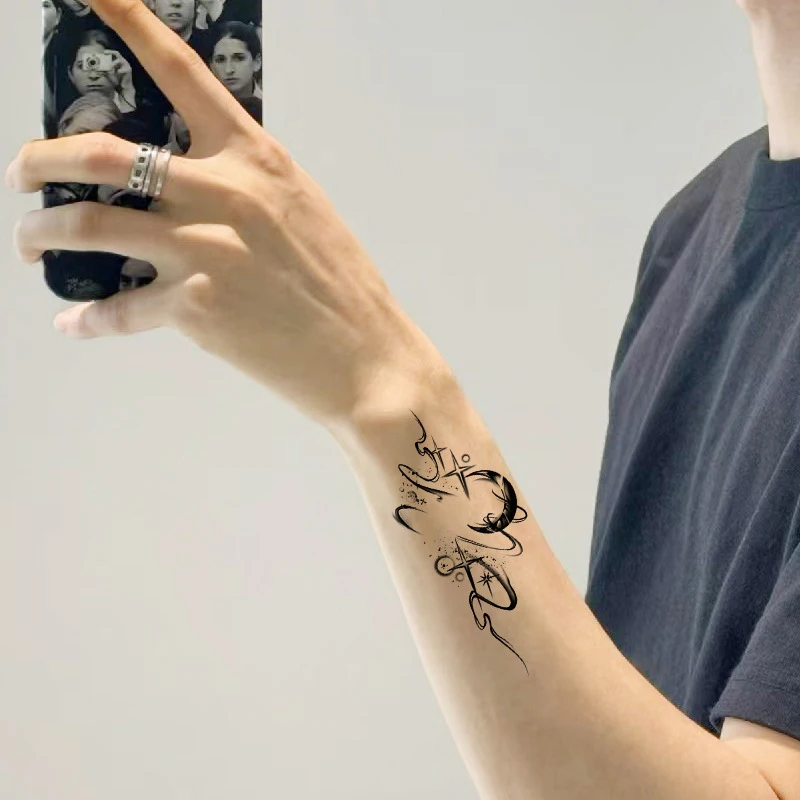 ملصق وشم مؤقت مقاوم للماء ، فن الجسم ، فراشة ، تنين ، تصميم ريش ، مزيف ، فراشة ، زهرة ، يد ، ورقة واحدة