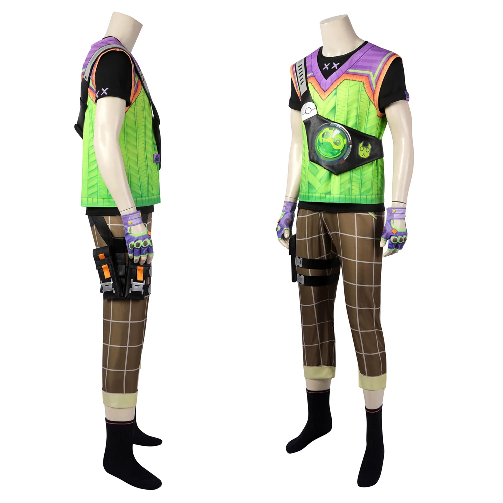 Valorant Gekko Agent Cosplay Costume, Costume de carnaval d'Halloween, Tenue uniforme masculine, GlaPants Cotta, Gants, Accessoires de jeu chauds