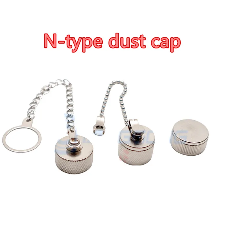 1pcs N-type dust cap protective cap N-type plug with chain N-K metal dust cap N-type female head protective cover pure copper
