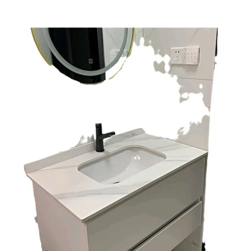 Combinación de mueble de baño nórdico, lavabo de cerámica integrado minimalista moderno, lavabo de manos, juego de lavabo de inodoro