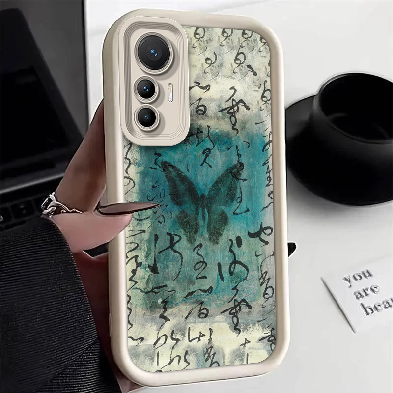 Mi12 Butterfly Silicone Phone Case On For Xiaomi Mi 12 12X 12S 12T Lite Pro 4G 5G Len Protect Cover MI12X MI12S MI12 T MI 12PRO