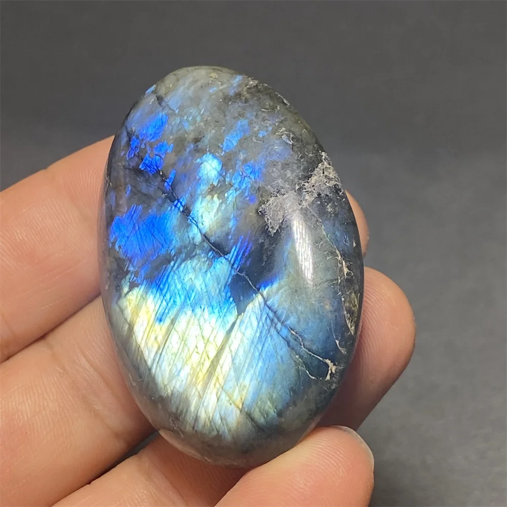 Natural Polished Labradorite Palm To Play Meditation Chakra Massage Gemstone Home Decor Gift