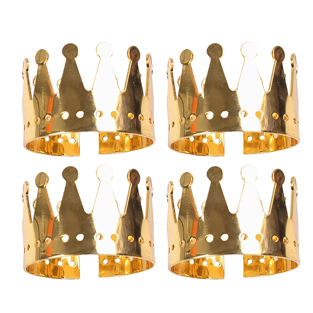 

4Pcs Napkin Ring Holder Crown Shape Alloy Buckle Dining Table Decor Western Restaurant Kitchen Bar Accessories