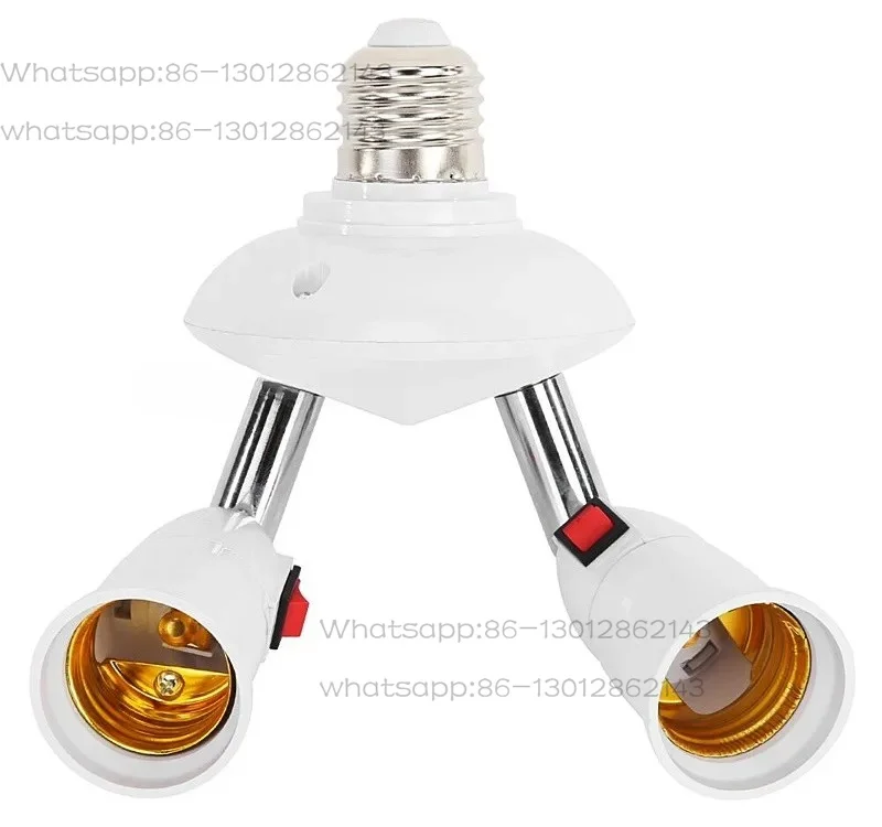 With switch light, seat lamp head, screw socket lamp holder, e27 head variable lamp holder, one to two converter 2PCS