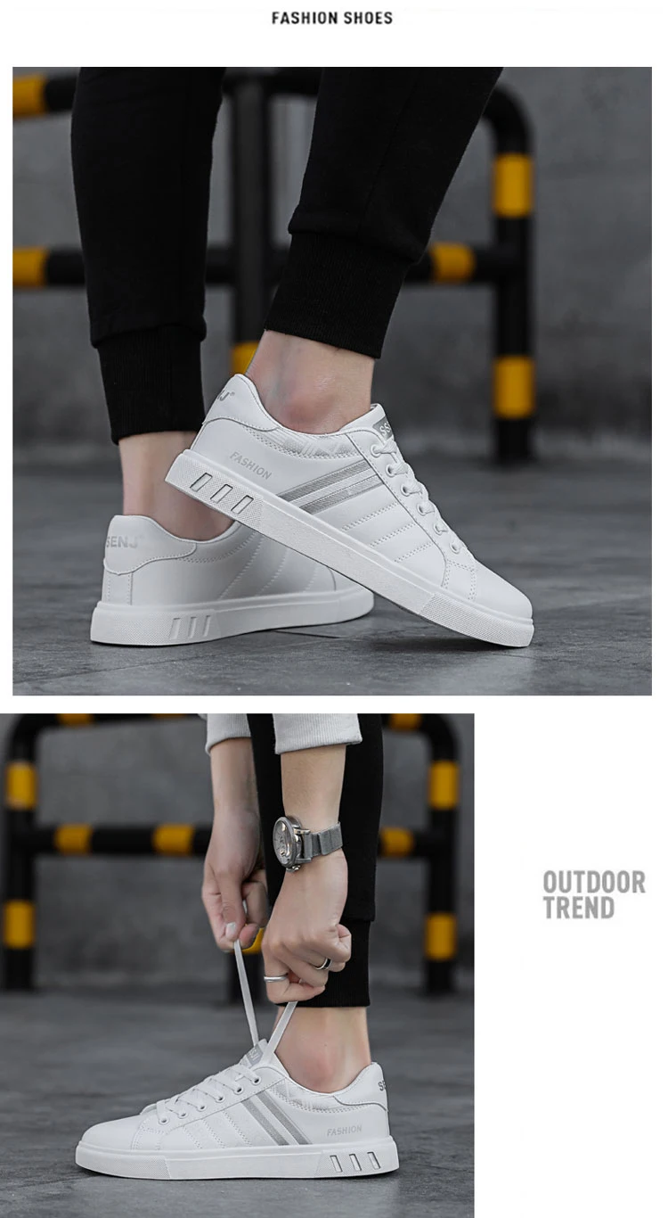 Herren-Herbst-Freizeitsneaker, Skate-Schuhe mit Streifendesign, Bieten Guten Komfort, Atmungsaktiv und Bequem – Detail 13