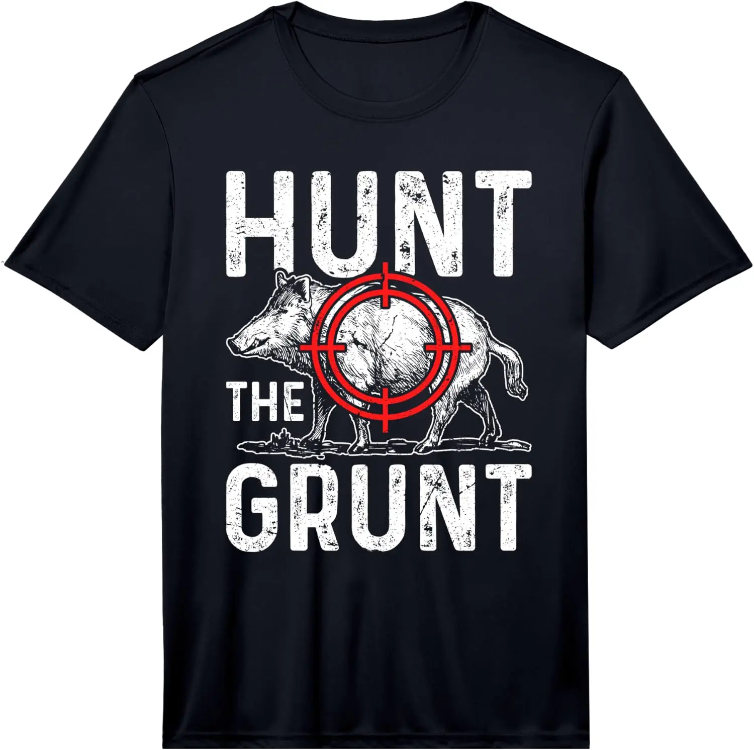 Mens Hog Hunting Hunt The Grunt Wild Boar Rifle Performance T-Shirt 100% Cotton Trendy Y2K Short-Sleeve Tee – Soft,