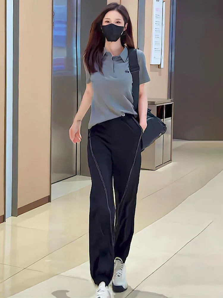 

Комплект спортивных брюк для активного отдыха, женский костюм из двух предметов ey ort Sve, хлопок, полиэстер, спандекс, эластичное волокно, повседневная одежда