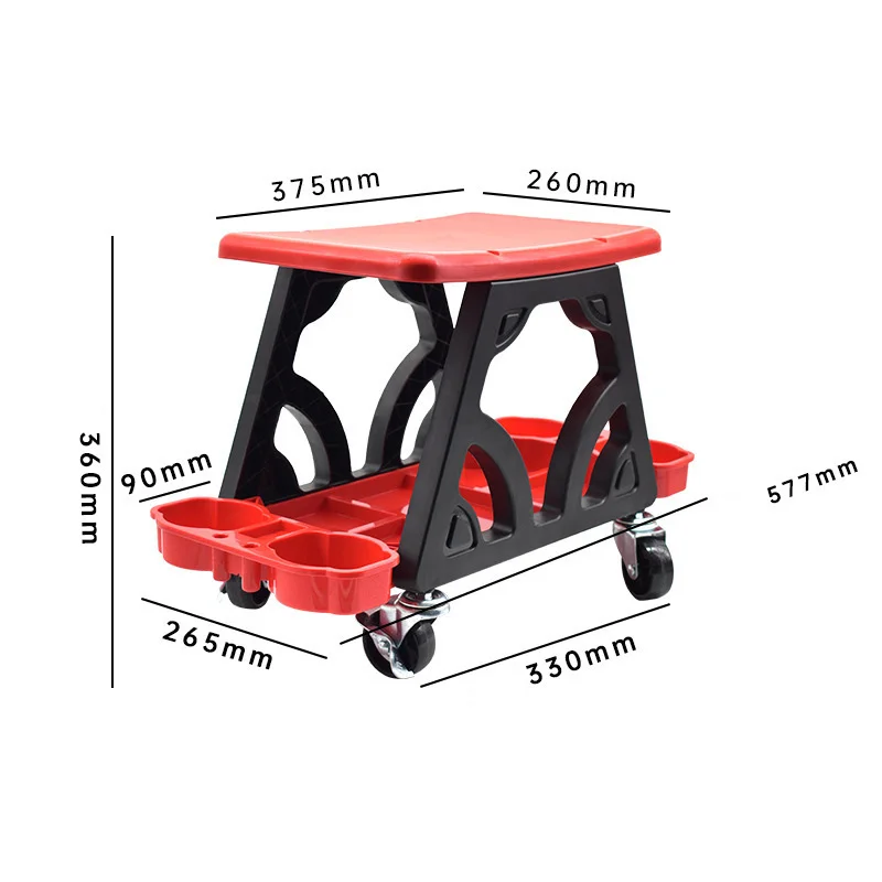 Car Multi-Function Chair Car Detailing Stool Chair with Storage Holder Auto Creeper Stool Chair Auto Wash RepairSupplies