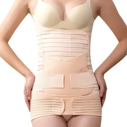 Conjunto 3in 1 maternidade shapewear, rosa e preto, cincher cintura elástica, cinto abdominal, banda barriga respirável para todas as estações