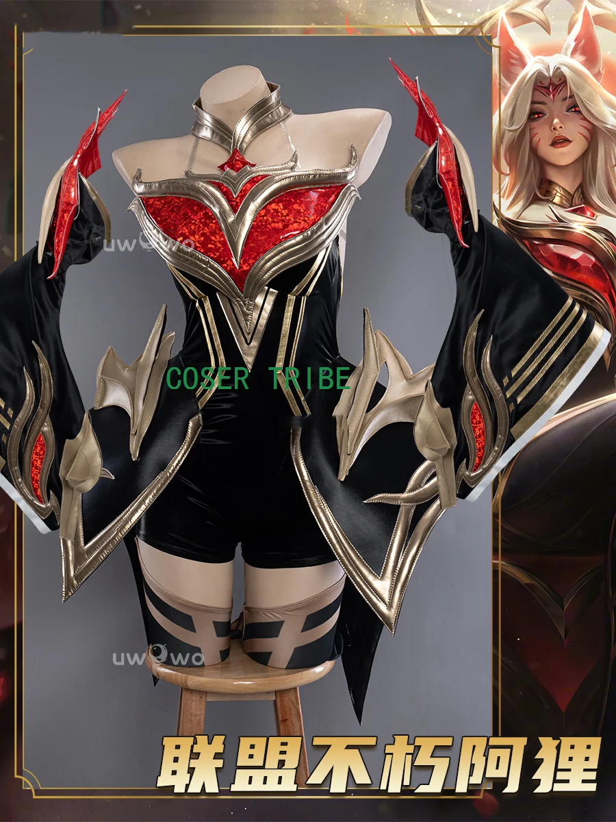 COSER TRIBE Lol Ahri The Nine Tailed Fox Women Cosplay Costume Cos Game Anime Party Uniform Hallowen Play Role Clothes Clothing